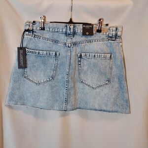 Blank NYC Washed Blue Pleated Mini Skirt